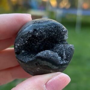 Black Amethyst Natural Geode sphere